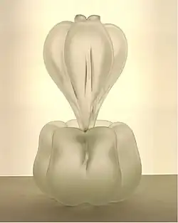 The Fifth Sound 1 of 7, 2014 by Shane Guffogg, Clear Crystal Murano Glass, Hand Blown and Sanded, 18" x 11" x 11"