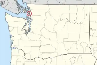 Location of the Swinomish Reservation in Washington state