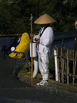 Takuhatsu practice at Hantaji Temple, Matsuyama