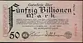 50&nbsp;trillion (50 Billionen) marks Eschweiler, 1923