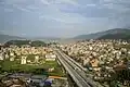 Araniko Highway as seen from Madhyapur, Thimi