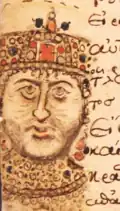 An imaginary portrait of Justinian the Great (r. 527–565), whose reign was marked by the ambitious but only partly realized renovatio imperii, or the "restoration of the Empire".