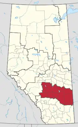 Location in Alberta