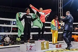 Image 29GAMMA medallists on the podium at the 2023 African Games (from Mixed martial arts)