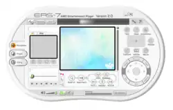 The main AIBO Entertainment Player interface, with navigation selected.