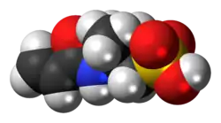 Space-filling model of the AMPS molecule