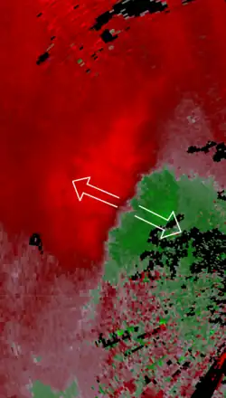 Downburst on a weather radar