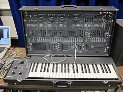 ARP 2600P v1.0 (1971) or v2.0 (1971-72) with 3604P keyboard, after the 2600 Blue-Marvin (1971) and the 2600C Gray Meanie (1971).