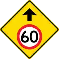 (MR-WDAD-2) Speed Limit Ahead (60 km/h) (used in Western Australia)