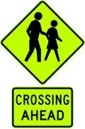 Pedestrians crossing ahead