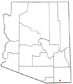 Location in Cochise County and the state of Arizona