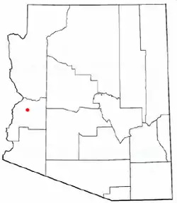 Location in La Paz County and the state of Arizona