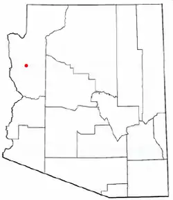 Location of Kingman in Mohave County, Arizona.