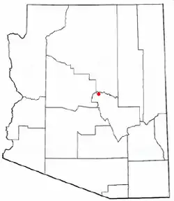 Location of Pine-Strawberry in Arizona