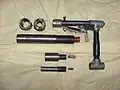 A crude yet functioning homemade gun made by a man in India, constructed mostly out of plumbing material