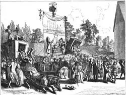 A parade of acrobatics at the entrance to the cabaret of Ramponneau (18th&nbsp;century)