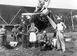 Repair of the Fiat Cr-42 fighter aircraft of the Royal Hungarian Air Force, 1941