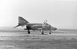 An RF-4E Phantom II Orev – R for reconnaissance – of 119 Squadron "Bat" just after the Yom Kippur War at Tel Nof Airbase in 1974