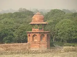 Chattries on the Yamuna bank to the north of Ram Bagh
