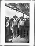 A group of Yaqui Indians, including Chief Talaviate, at the surrender and signing of peace treaty at Ortiz, Mexico, c. 1910