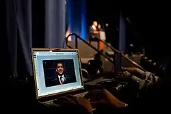 A photo of President Barack Obama appears on a photographer's computer, 2009