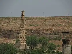 Large temple in bed of Krishna and small temple of Yellamma