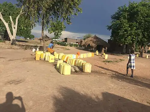 A water supply tap in Rhino Camp. May 2020