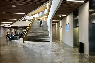 The lobby of the Aalto University Business School