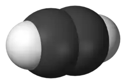 Acetylene – space-filling model