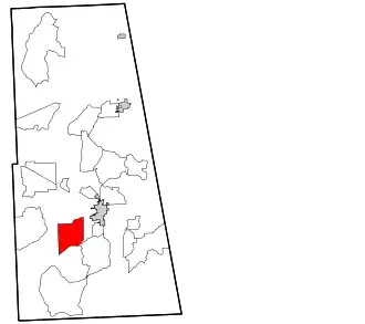 Location within Adair County and the state of Oklahoma