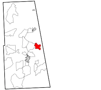 Location within Adair County and the state of Oklahoma