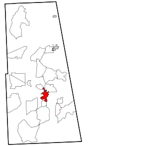 Location within Adair County and the state of Oklahoma