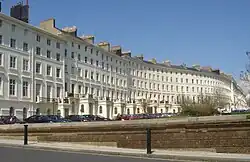 Adelaide Crescent, Hove, Brighton, Burton's houses are on the left.