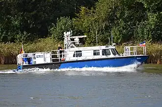 Schleswig-Holstein Police Watercat 1100 P police boat Adler in the Kiel Canal (2022)