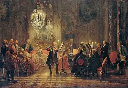 Frederick the Great Playing the Flute at Sanssouci, 1852