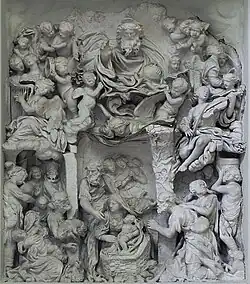 Baroque marble high-relief by Francesco Grassia, 1670, Rome
