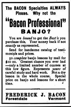 Advertisement, Bacon profession Bacon, Cadenza magazine, June 1907, p.&nbsp;6