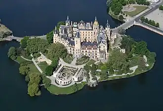 Schwerin Castle, Schwerin, Mecklenburg-Vorpommern, Germany, 1845-1857, by Gottfried Semper, Friedrich August Stüler, Georg Adolf Demmler and Ernst Friedrich Zwirner