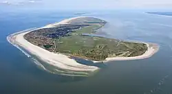 Aerial view of Spiekeroog from the west