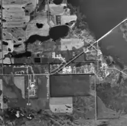 Aerial photo of Fort Totten taken in 1997