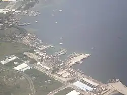 An aerial view of the bay showing the port of General&nbsp;Santos