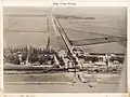 Aerial view, ESE, of West Palm Beach Canal, Canal Point, Florida, 1940, from over Lake Okeechobee.