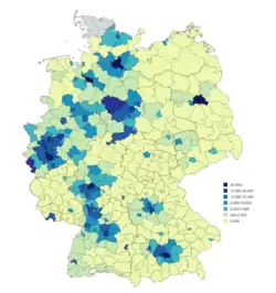 Distribution of Africans in Germany.