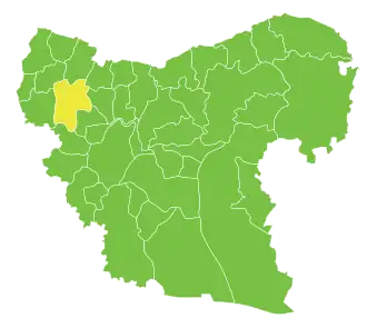 The administrative center of Afrin Subdistrict shown above is the city of Afrin.