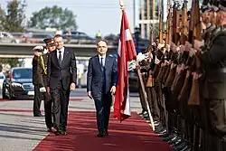 President Begaj with Edgars Rinkēvičs in September 2024