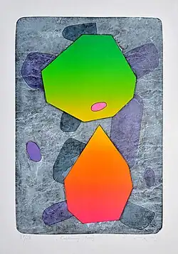 Stones-Shadows, lithograph 59 x 39,5&nbsp;cm, 1993