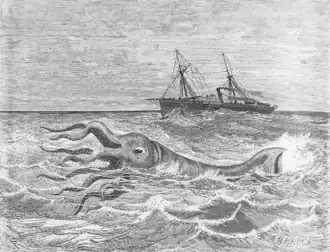 #18 (30/11/1861), Another depiction of the encounter, by Édouard Riou (credited in caption) and A. Etherington (signed), based on a sketch by ensign E. Rodolphe, an officer on the Alecton. This engraving appeared in Bouyer (1866:276, fig.) and subsequently featured in other publications, including an 1867 issue of the Dutch travel magazine De Aarde en haar Volken (from which the present image was extracted).