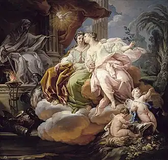 Allegories of Justice and Peace,1754, version for the Real Academia de Bellas Artes de San Fernando, Madrid.[5]