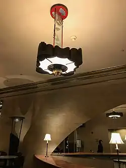 A light fixture inside the Alex.