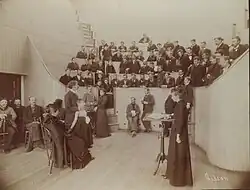Alice Hamilton in an anatomy class, ca. 1893